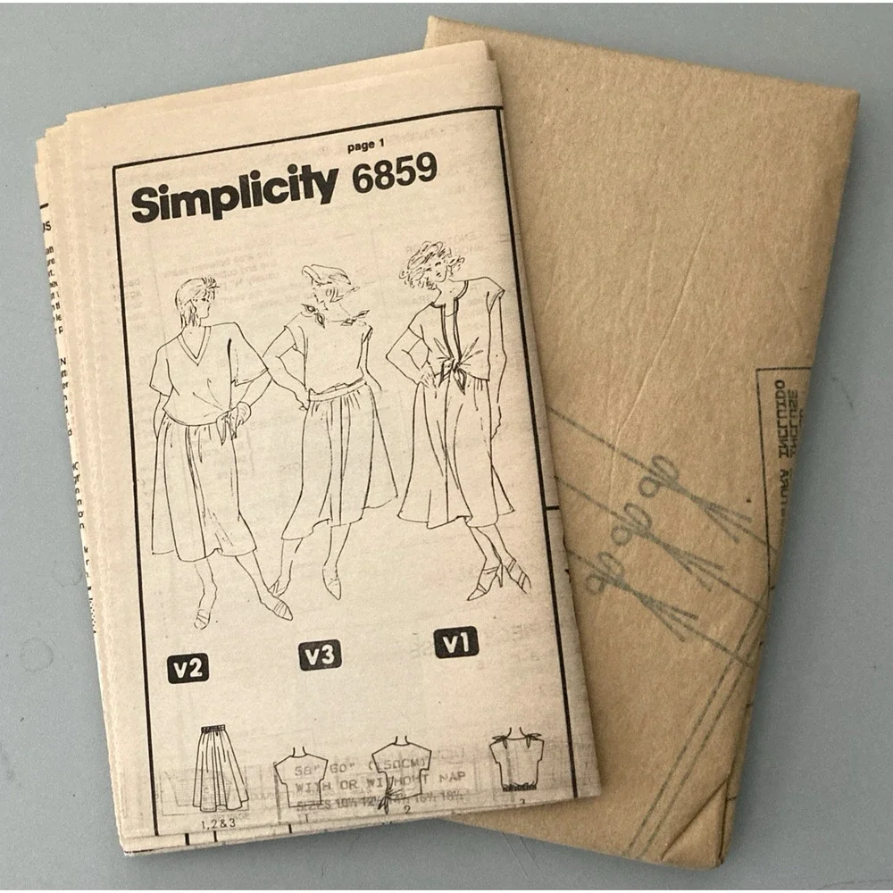 Simplicity 6859 Pattern Women Two-Piece Dress Sz 20.5-24.5 UNCUT 80s